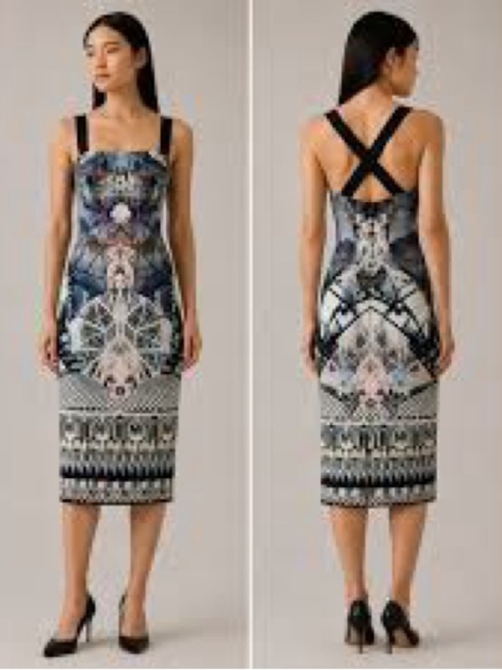 Black Halo Dresses & Skirts - Black Halo Geometric Floral Cocktail Dress With Removable Straps Tropical Multi